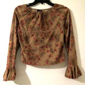 Soft Floral Top with Bell Sleeves